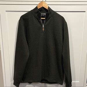 Simons Le 31 Dark Green Textured 1/4 zip Sweater Size XL